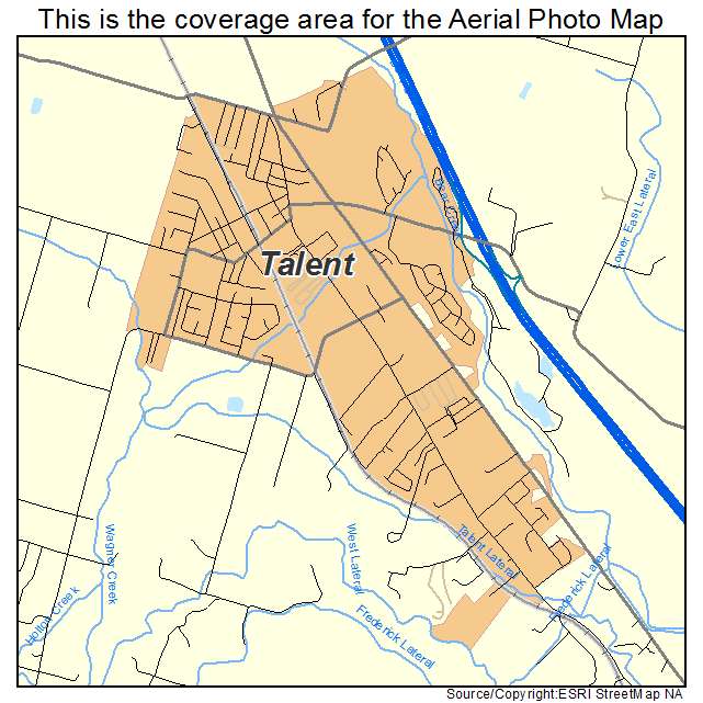 Talent, OR location map 