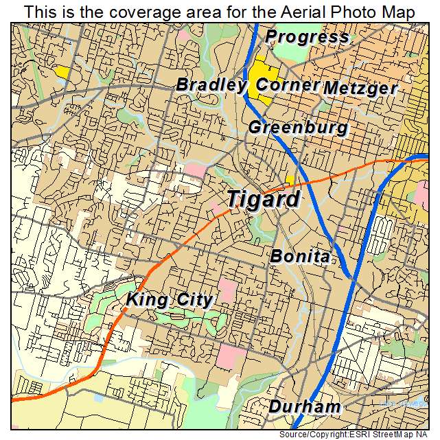 Tigard, OR location map 