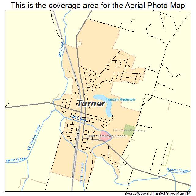 Turner, OR location map 