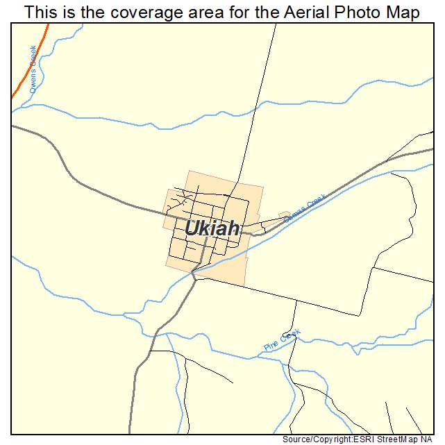 Ukiah, OR location map 