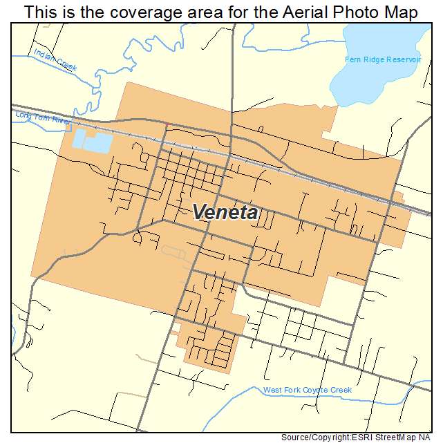 Veneta, OR location map 