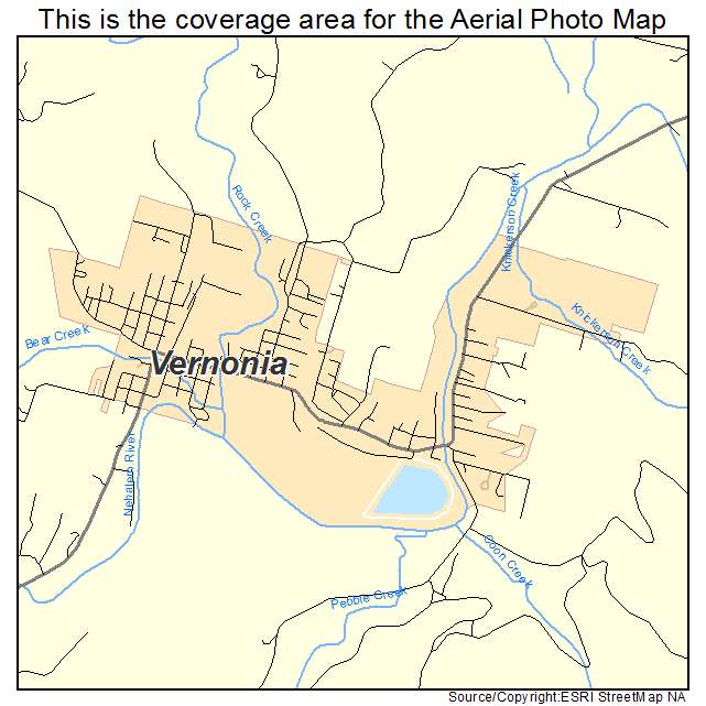 Vernonia, OR location map 