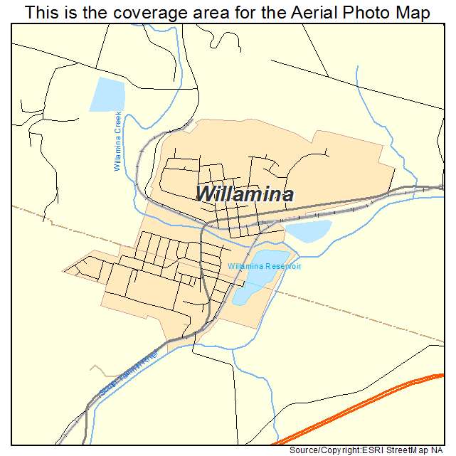 Willamina, OR location map 