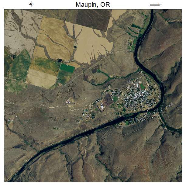 Maupin, OR air photo map