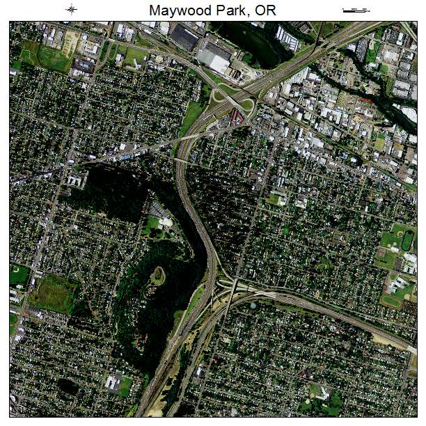 Maywood Park, OR air photo map