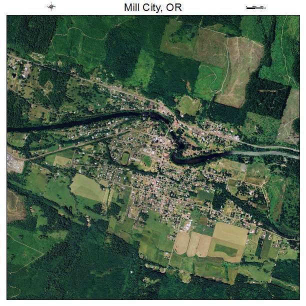 Mill City, OR air photo map