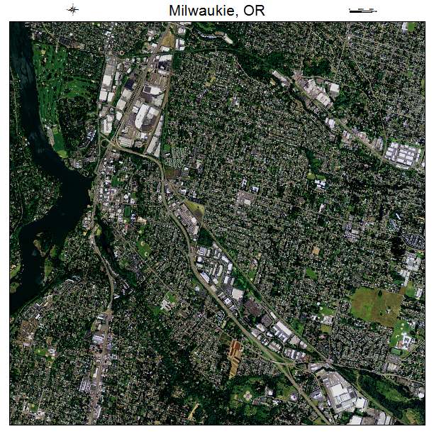 Milwaukie, OR air photo map