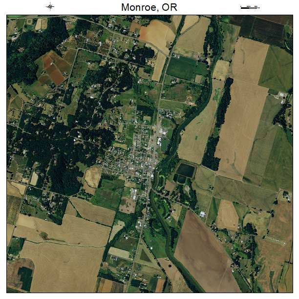 Monroe, OR air photo map