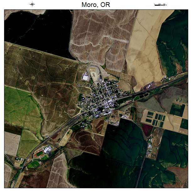 Moro, OR air photo map