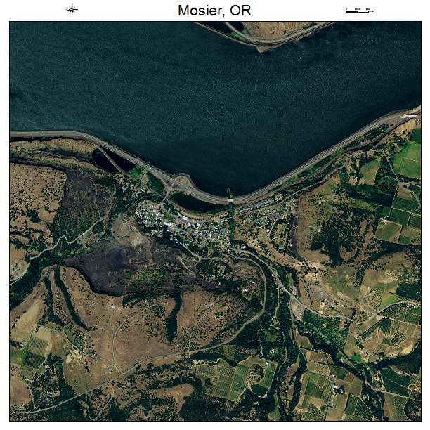 Mosier, OR air photo map