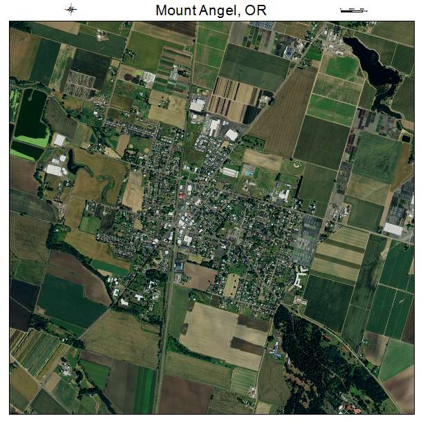 Mount Angel, OR air photo map