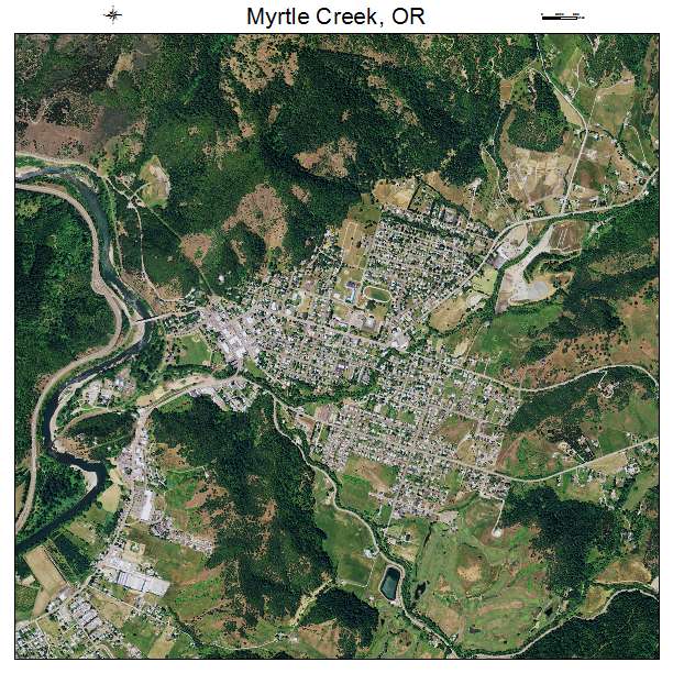 Myrtle Creek, OR air photo map