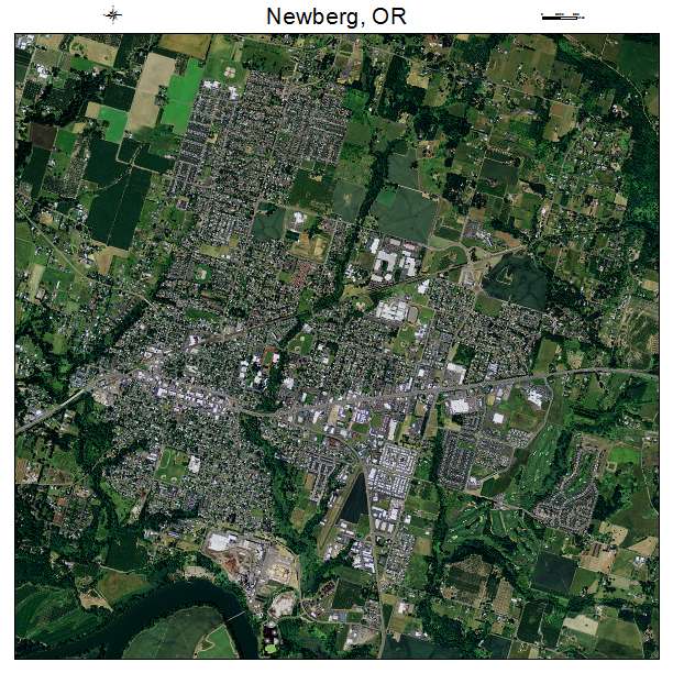 Newberg, OR air photo map