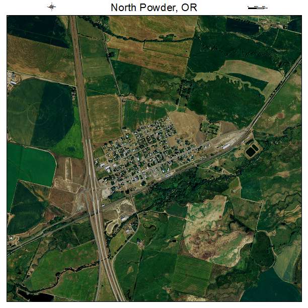 North Powder, OR air photo map