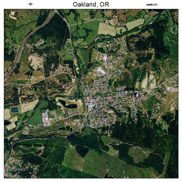 Oakland, OR air photo map