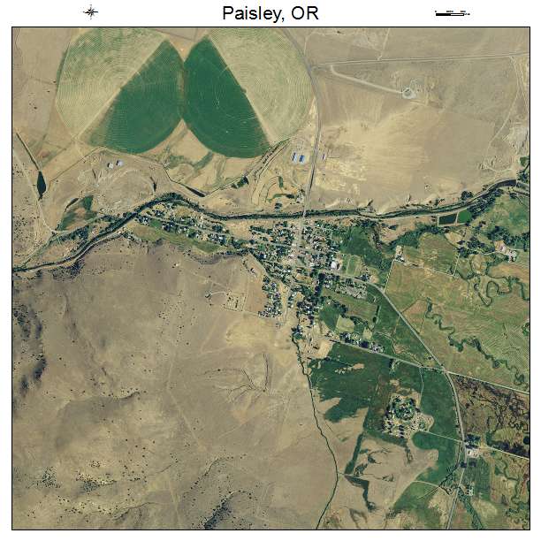 Paisley, OR air photo map