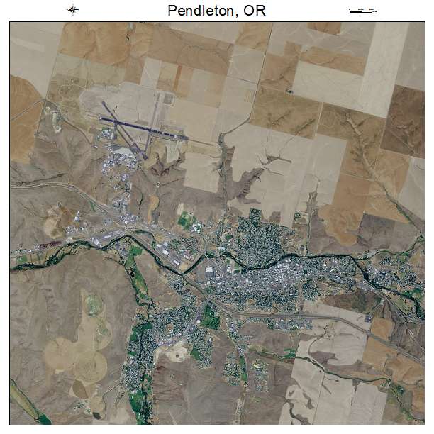 Pendleton, OR air photo map