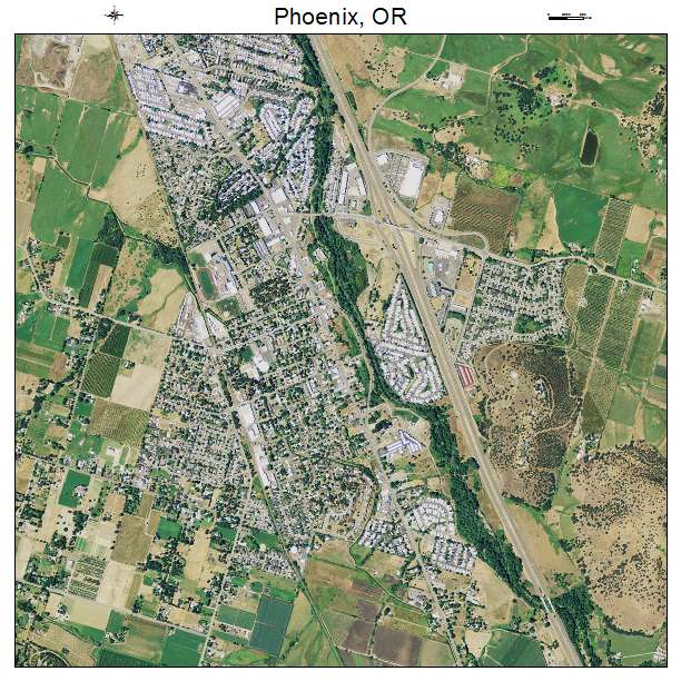 Phoenix, OR air photo map