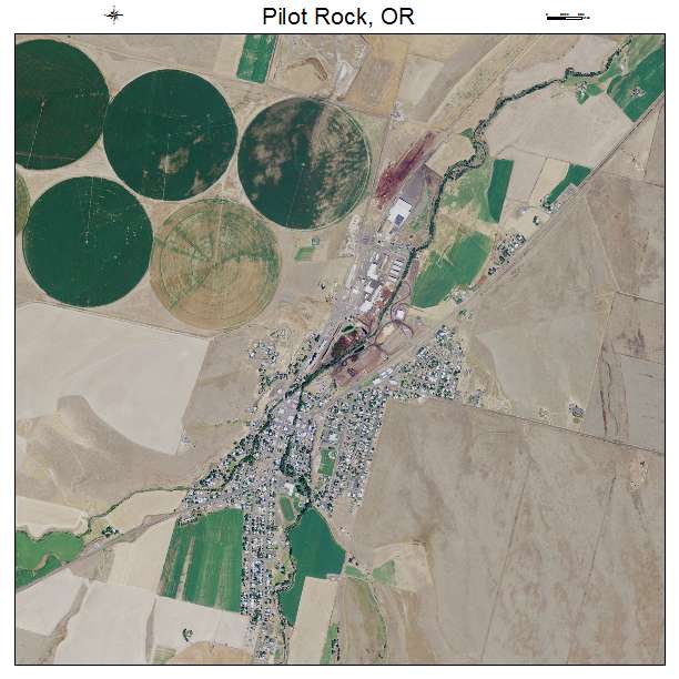 Pilot Rock, OR air photo map