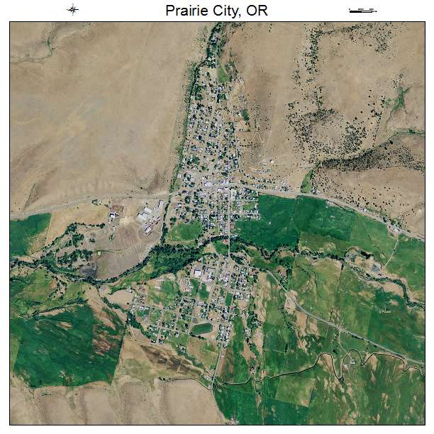 Prairie City, OR air photo map