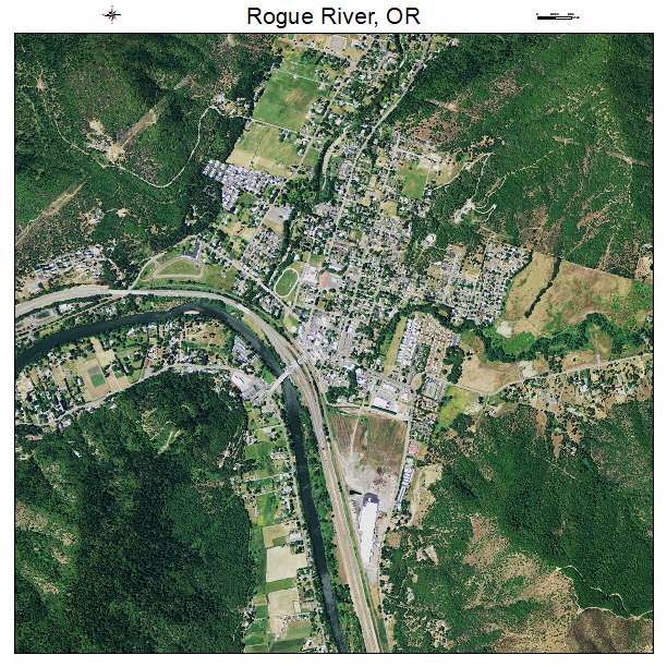 Rogue River, OR air photo map