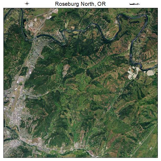 Roseburg North, OR air photo map