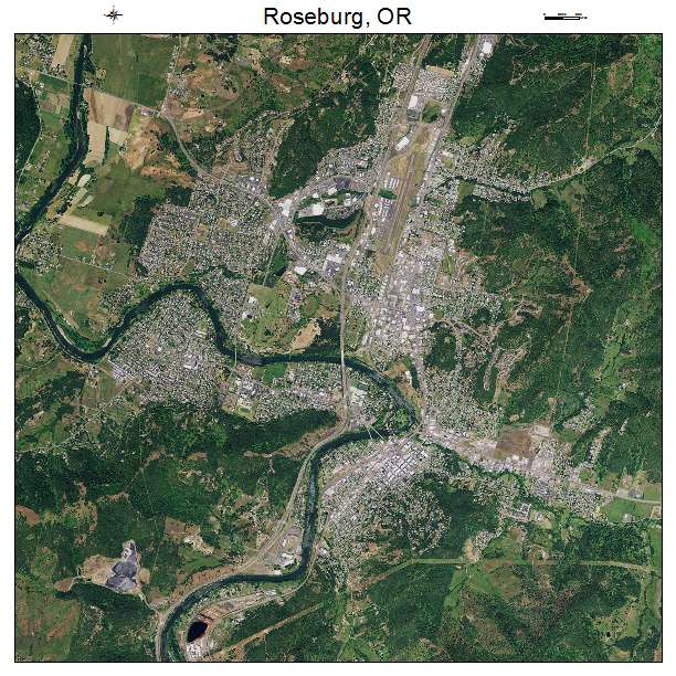Roseburg, OR air photo map