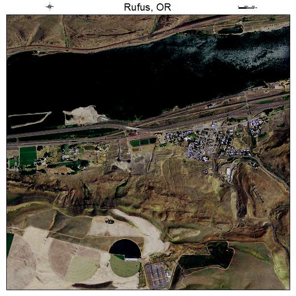 Rufus, OR air photo map