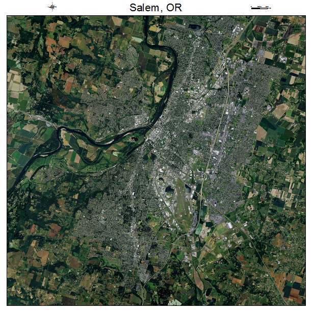 Salem, OR air photo map