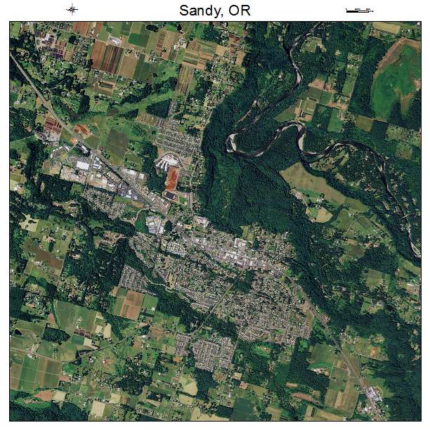 Sandy, OR air photo map