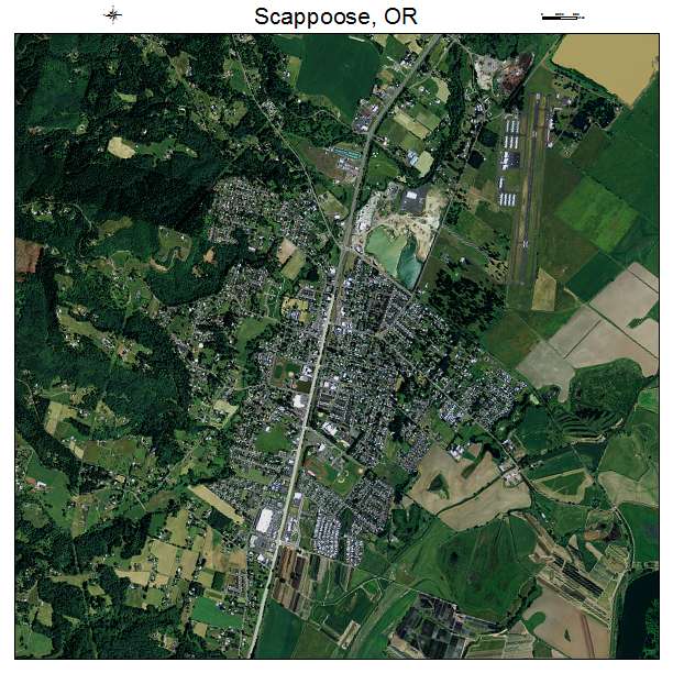 Scappoose, OR air photo map