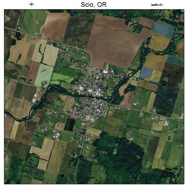 Scio, OR air photo map