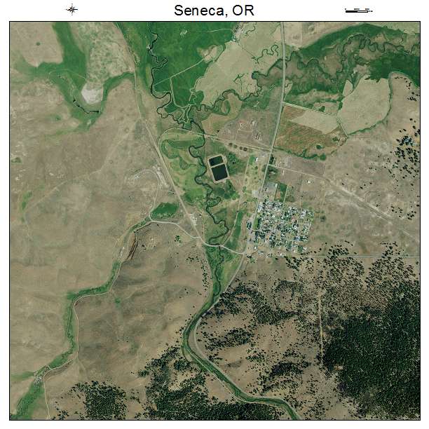 Seneca, OR air photo map