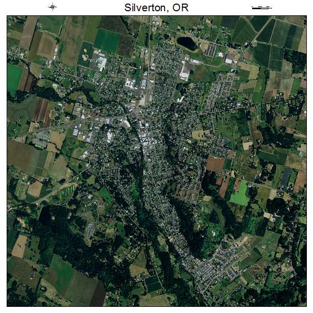 Silverton, OR air photo map