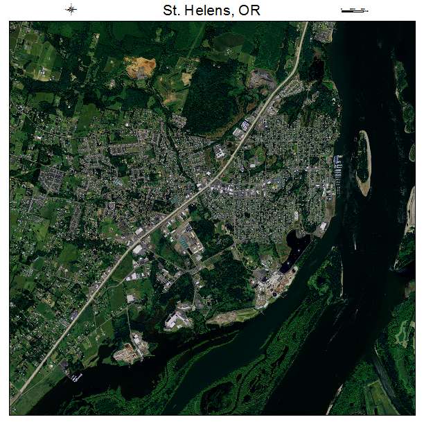 St Helens, OR air photo map