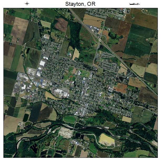 Stayton, OR air photo map