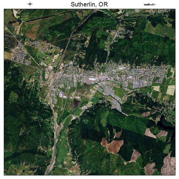Sutherlin, OR air photo map