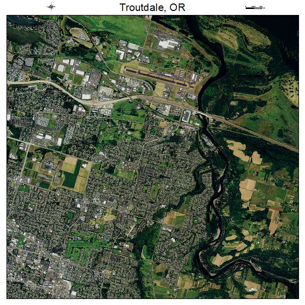 Troutdale, OR air photo map