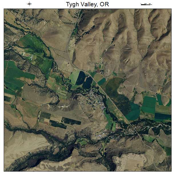 Tygh Valley, OR air photo map