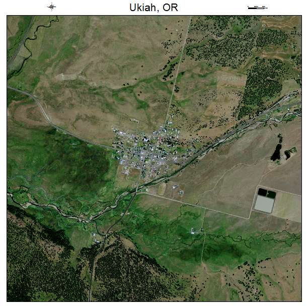Ukiah, OR air photo map
