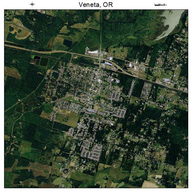Veneta, OR air photo map