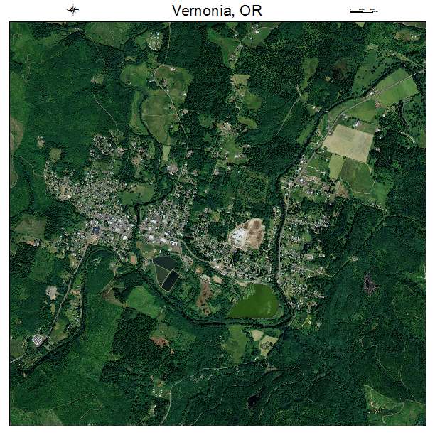 Vernonia, OR air photo map