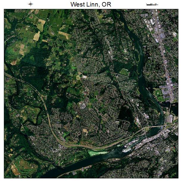 West Linn, OR air photo map