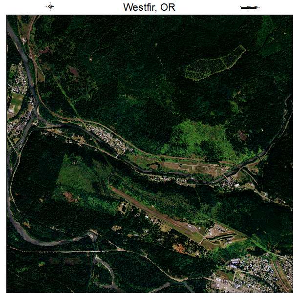 Westfir, OR air photo map