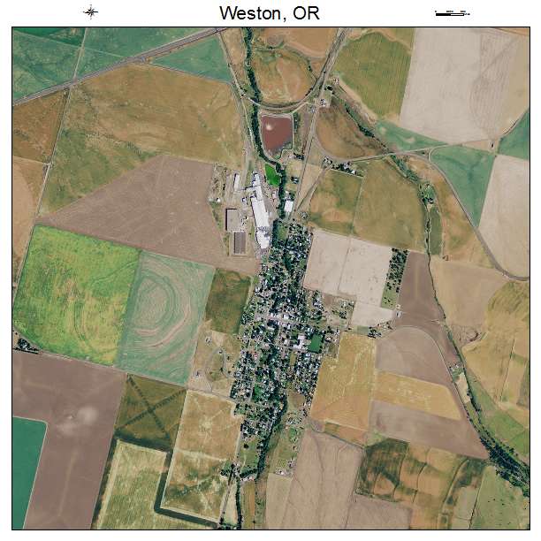 Weston, OR air photo map
