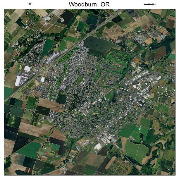 Woodburn, OR air photo map