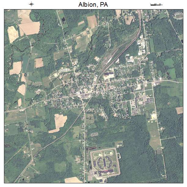 Albion, PA air photo map