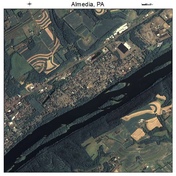 Almedia, PA air photo map