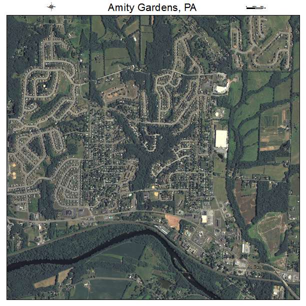Amity Gardens, PA air photo map