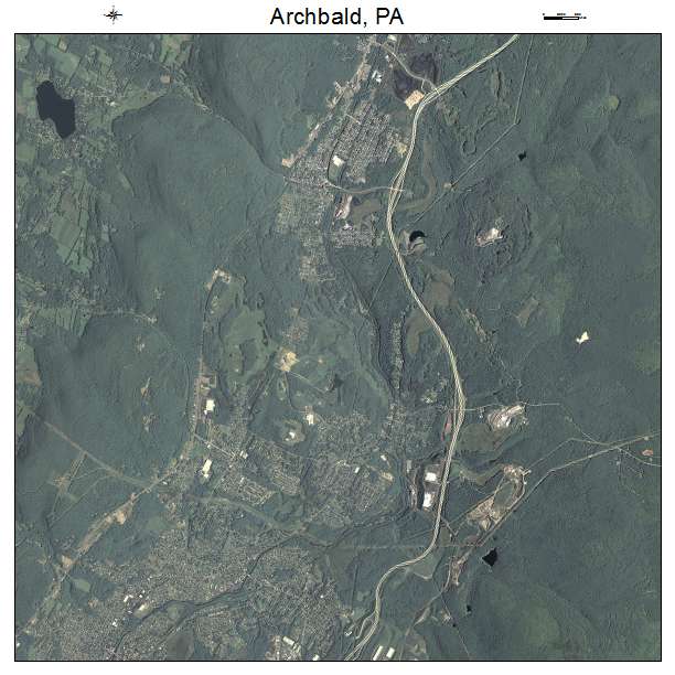 Archbald, PA air photo map